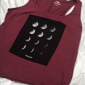 Moon phase over size racerback tank top